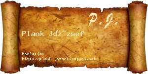 Plank József névjegykártya